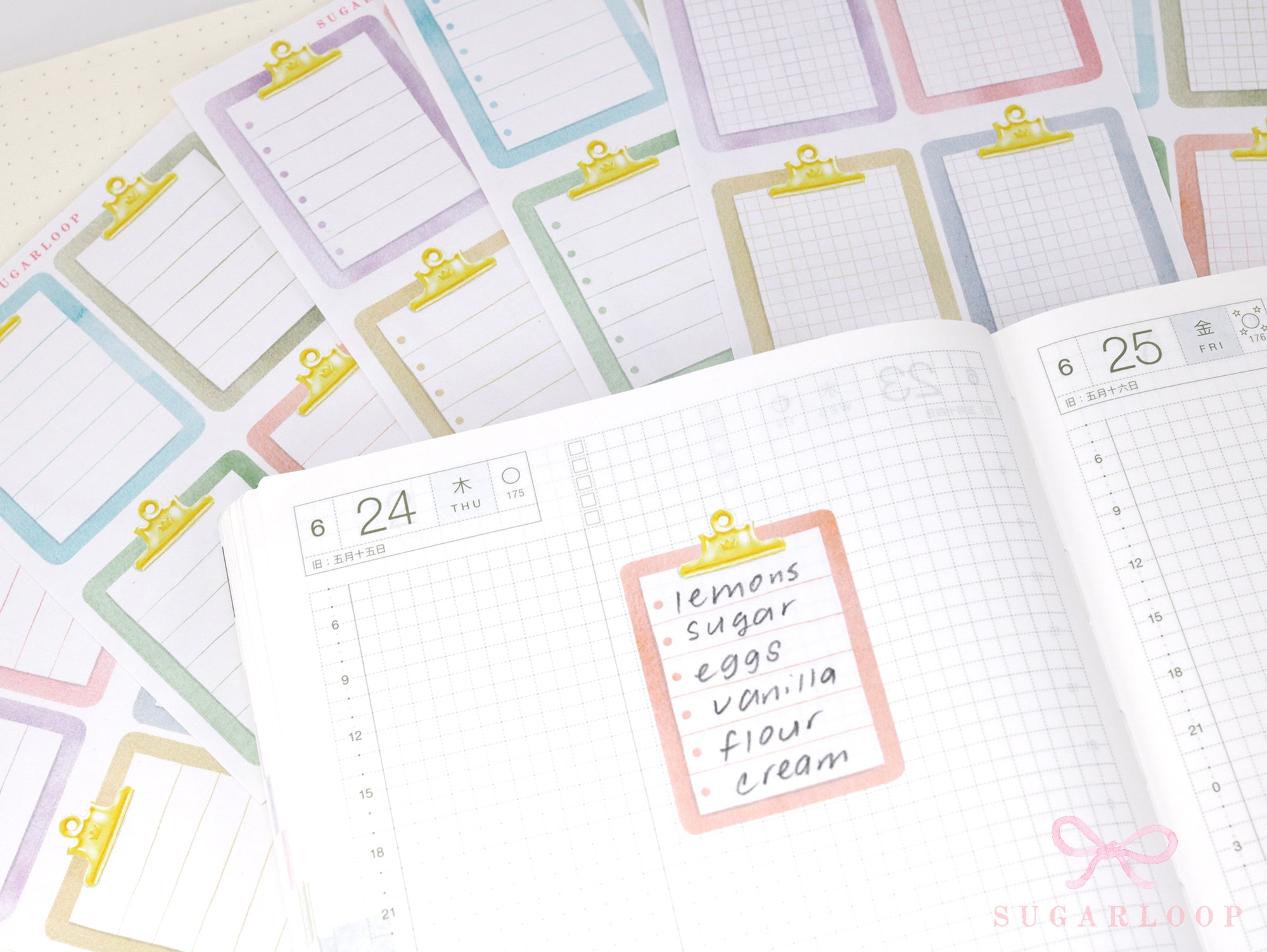 Clipboard Planner and Journal Stickers: Journaling, Color Code, Checklists, Bullet Points, Tasks, Lists
