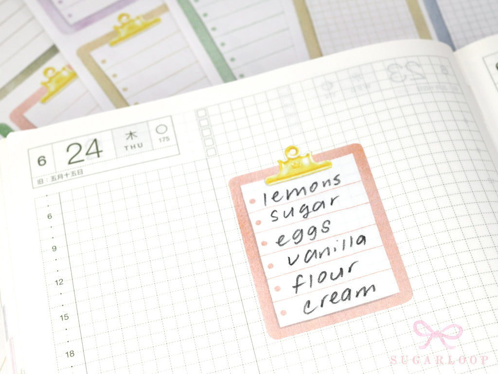 Clipboard Planner and Journal Stickers: Journaling, Color Code, Checklists, Bullet Points, Tasks, Lists
