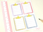 Clipboard Planner and Journal Stickers: Journaling, Color Code, Checklists, Bullet Points, Tasks, Lists