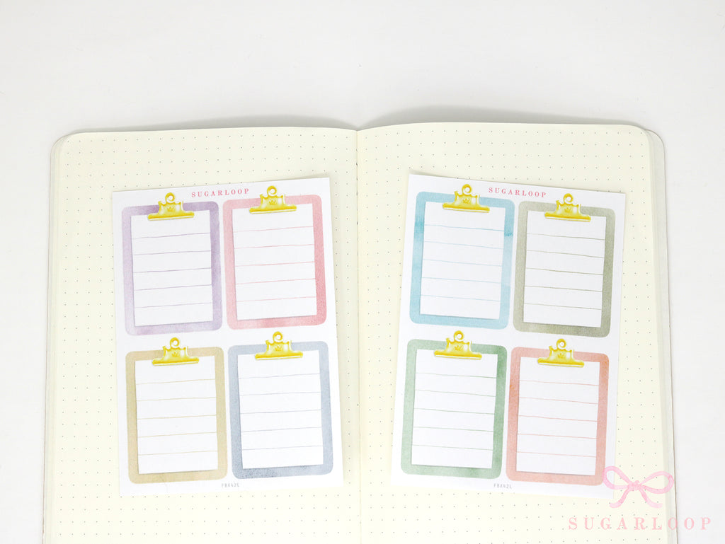 Clipboard Planner and Journal Stickers: Journaling, Color Code, Checklists, Bullet Points, Tasks, Lists