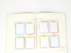 Clipboard Planner and Journal Stickers: Journaling, Color Code, Checklists, Bullet Points, Tasks, Lists
