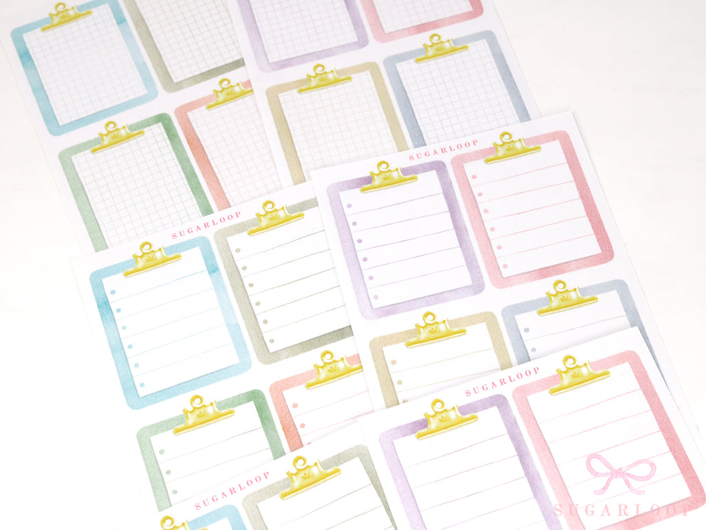 Clipboard Planner and Journal Stickers: Journaling, Color Code, Checklists, Bullet Points, Tasks, Lists