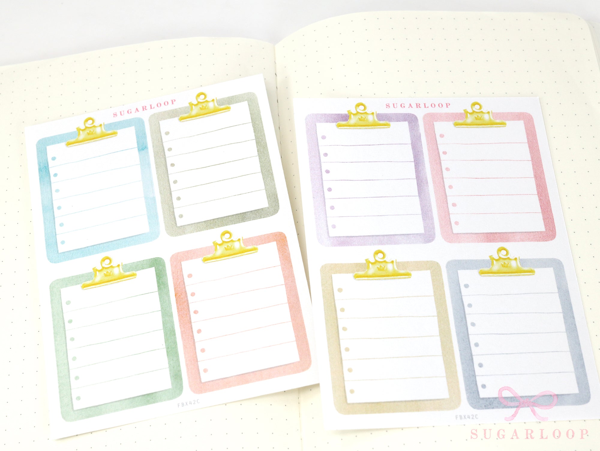 Clipboard Planner and Journal Stickers: Journaling, Color Code, Checklists, Bullet Points, Tasks, Lists