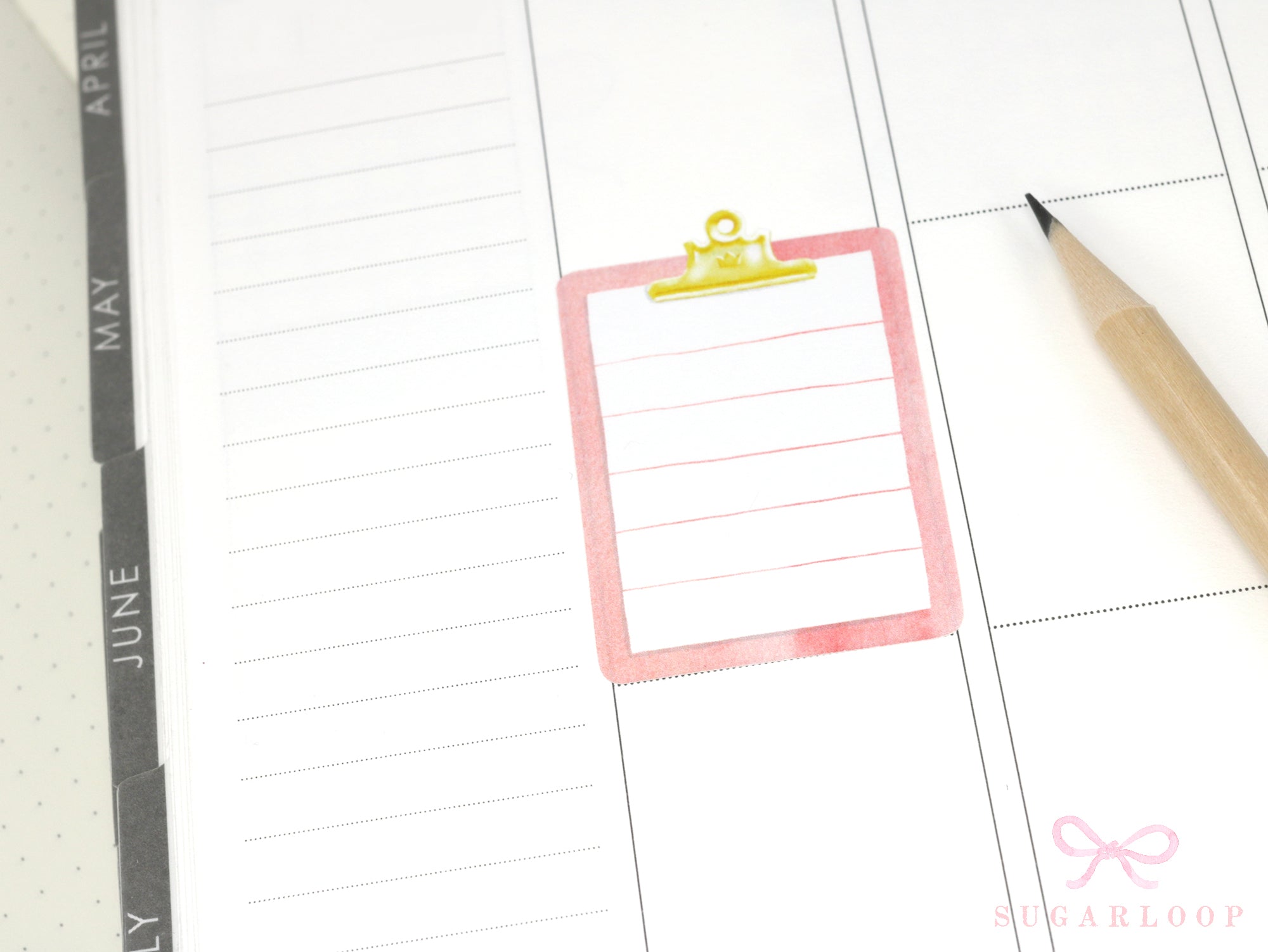 Clipboard Planner and Journal Stickers: Journaling, Color Code, Checklists, Bullet Points, Tasks, Lists