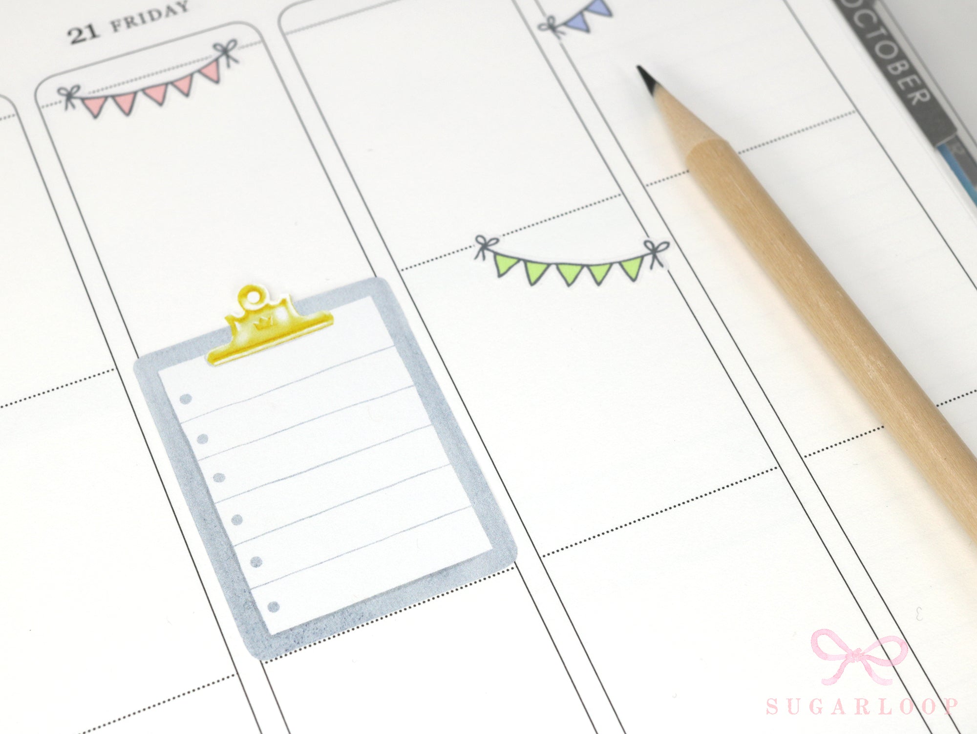 Clipboard Planner and Journal Stickers: Journaling, Color Code, Checklists, Bullet Points, Tasks, Lists