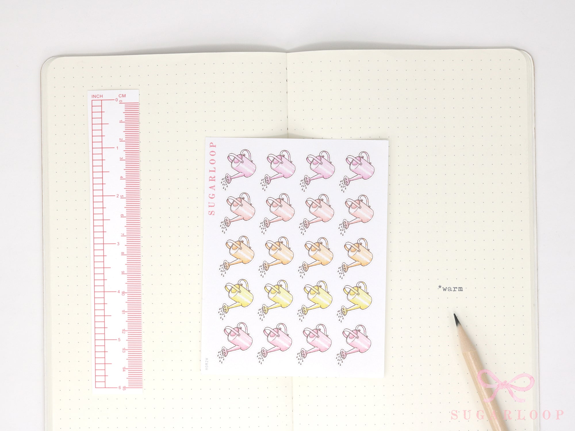 Watering Can Planner and Journal Stickers: Gardening, Pot Plant, Chore Icons