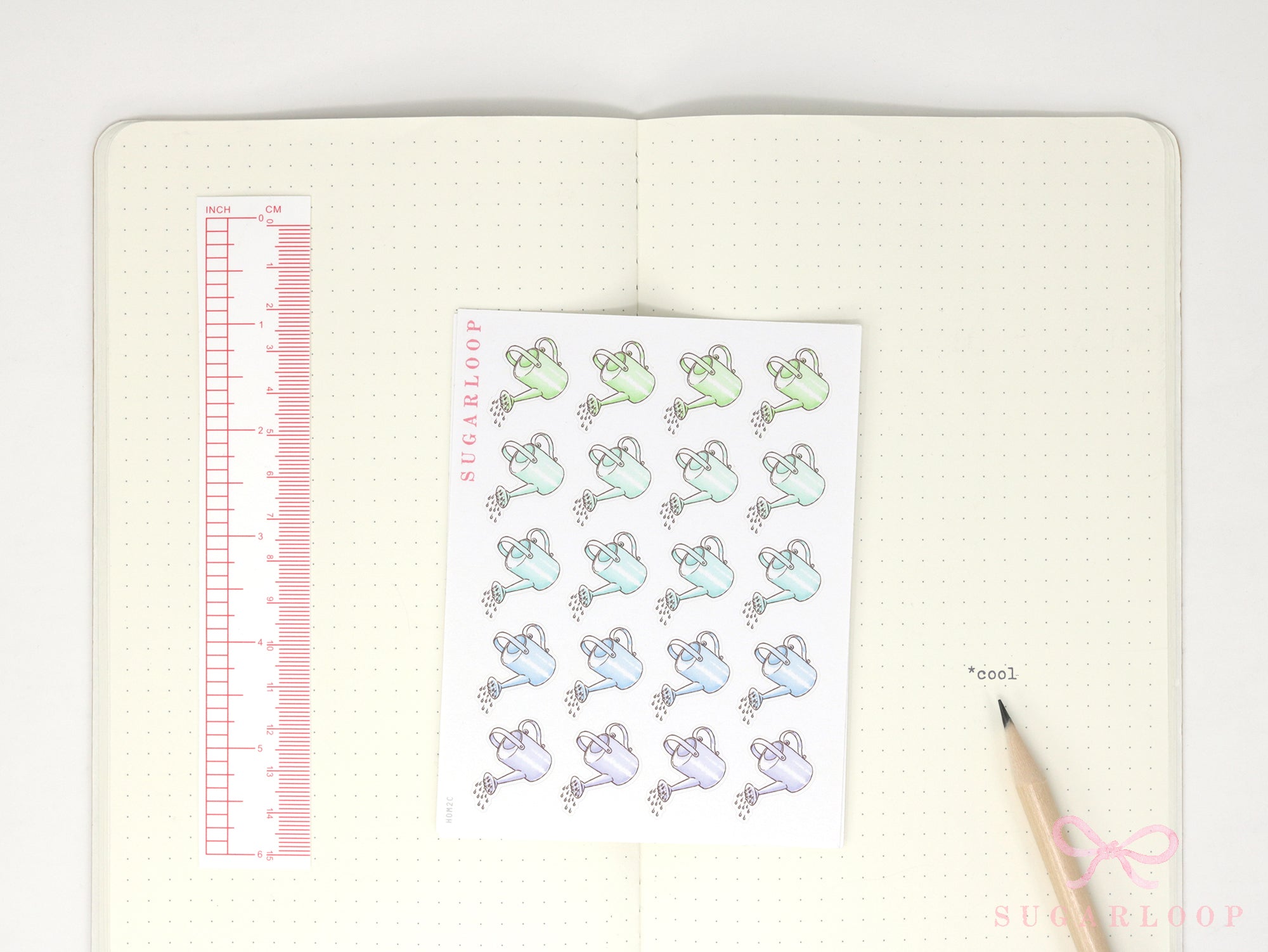 Watering Can Planner and Journal Stickers: Gardening, Pot Plant, Chore Icons