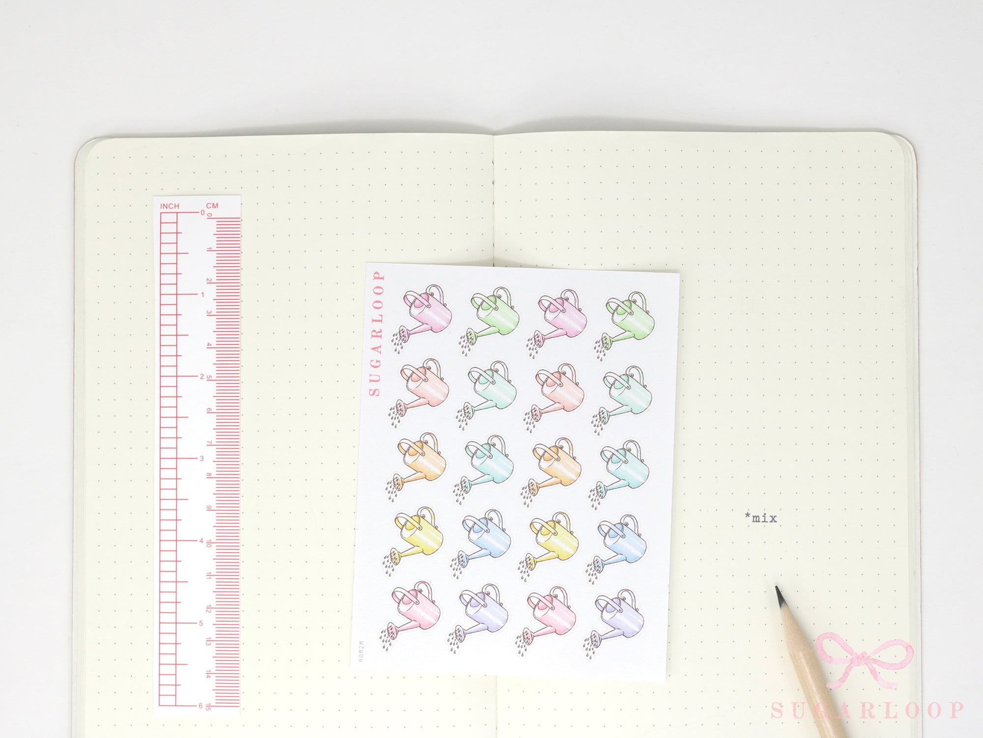 Watering Can Planner and Journal Stickers: Gardening, Pot Plant, Chore Icons