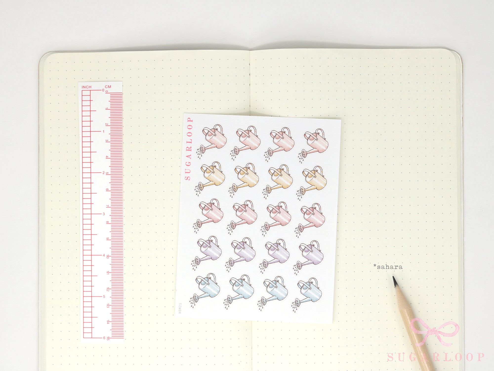 Watering Can Planner and Journal Stickers: Gardening, Pot Plant, Chore Icons