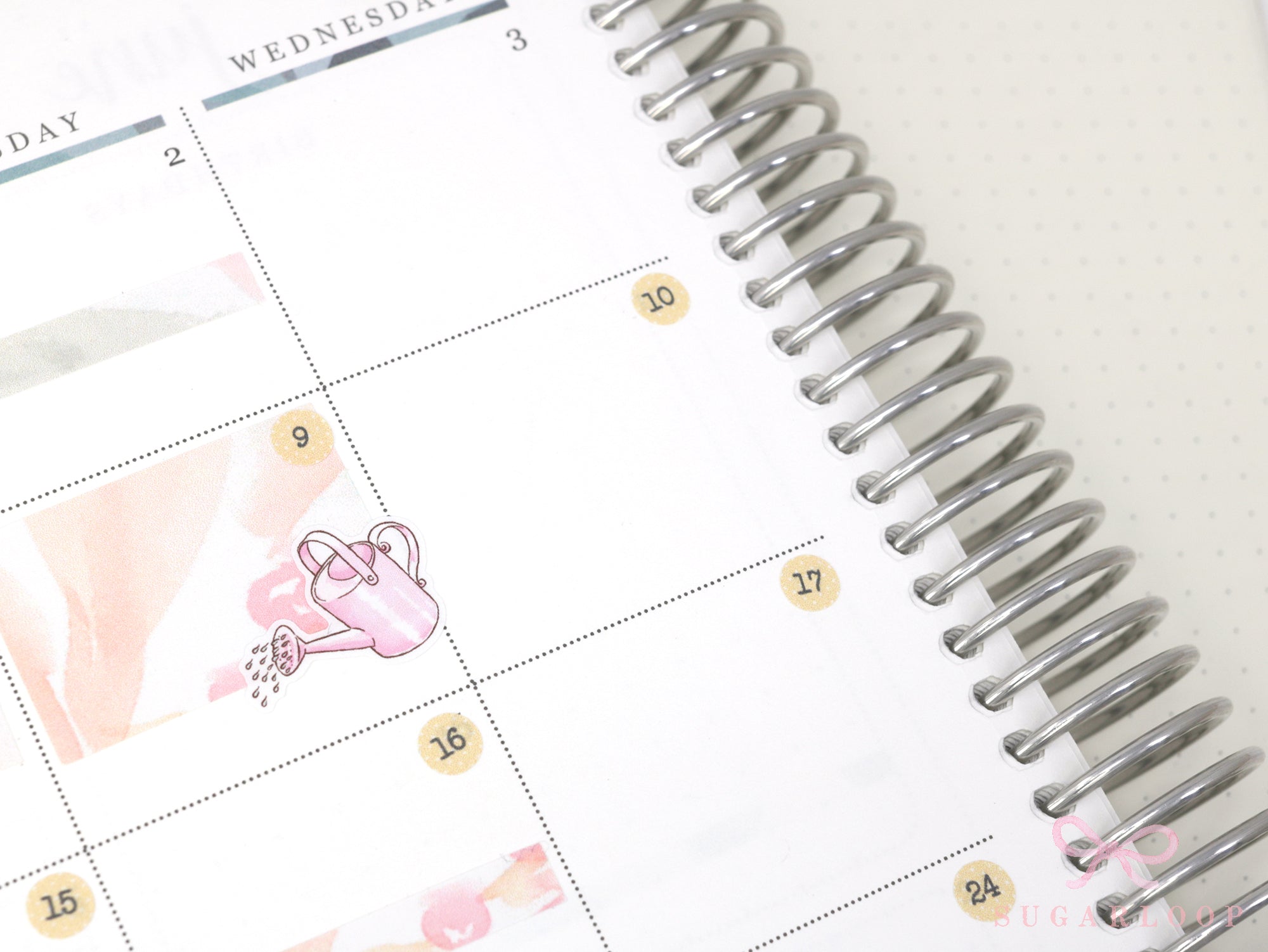 Watering Can Planner and Journal Stickers: Gardening, Pot Plant, Chore Icons