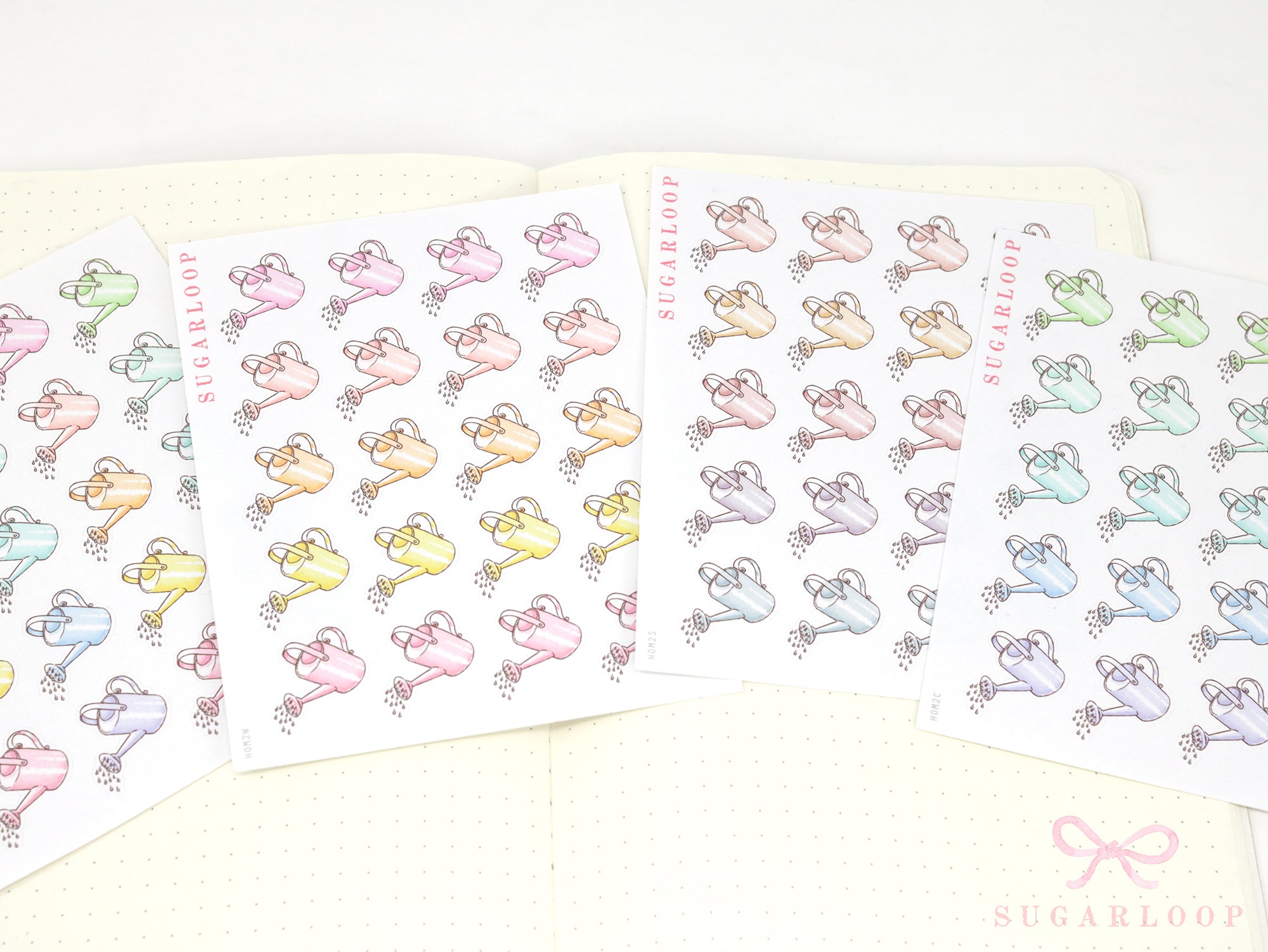 Watering Can Planner and Journal Stickers: Gardening, Pot Plant, Chore Icons