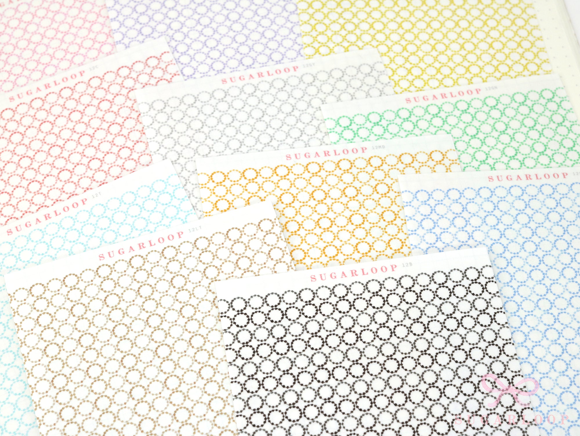 Washi Paper Deco Pattern Sheet for Planners and Journals: Japandi Circles