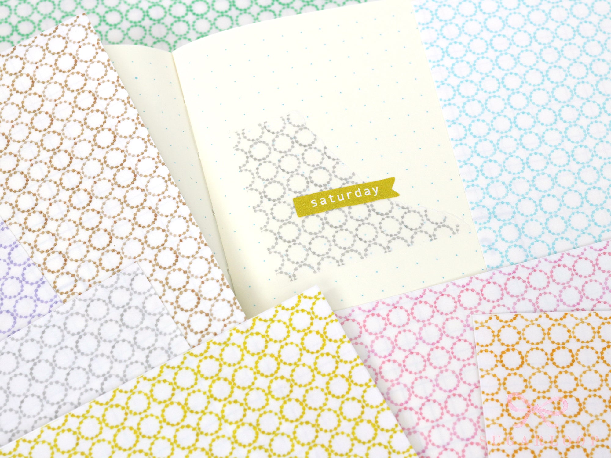 Washi Paper Deco Pattern Sheet for Planners and Journals: Japandi Circles
