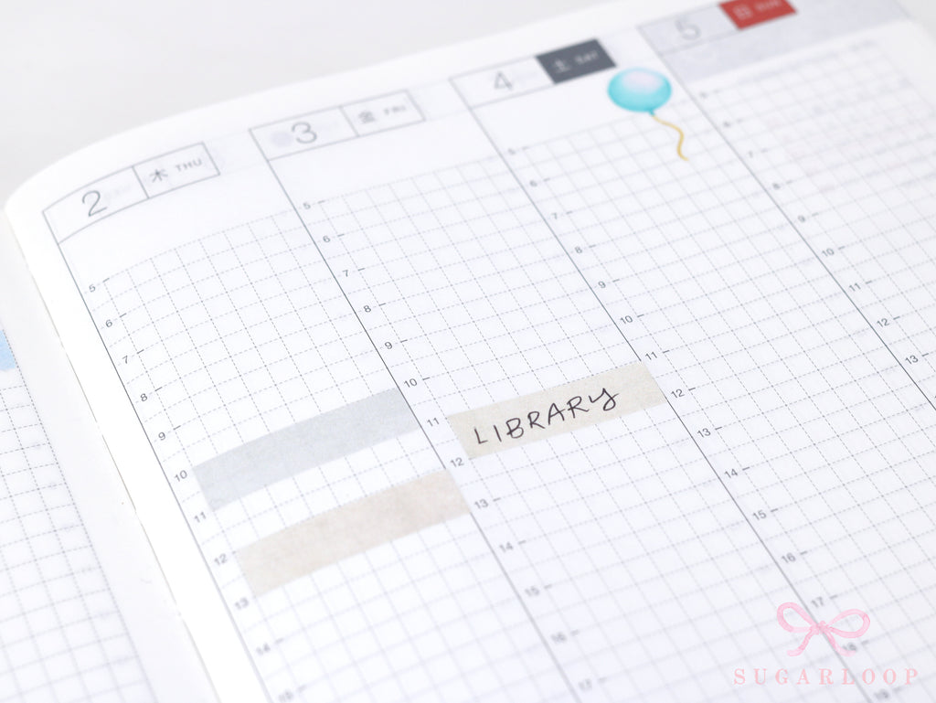 Hobonichi Cousin One Hour Hourly Time Block Stickers: Weekly  Writable  Watercolor