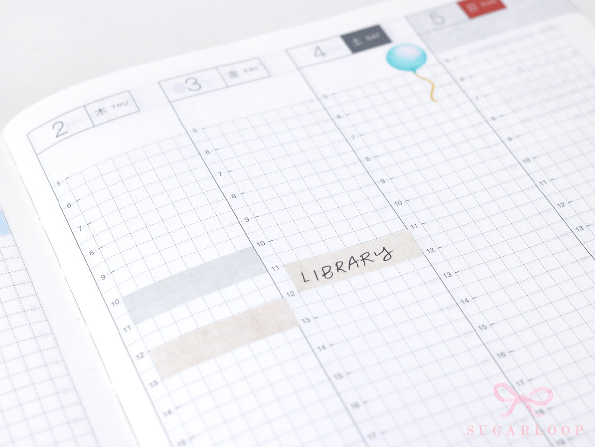 Hobonichi Cousin One Hour Hourly Time Block Stickers: Weekly  Writable  Watercolor