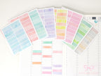 Hobonichi Cousin One Hour Hourly Time Block Stickers: Weekly  Writable  Watercolor