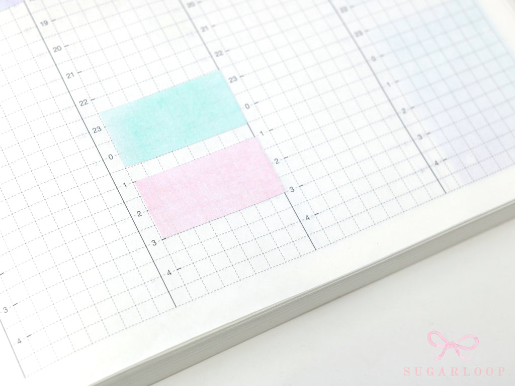Hobonichi Cousin Two Hour Hourly Time Block Stickers: Weekly  Writable  Watercolor