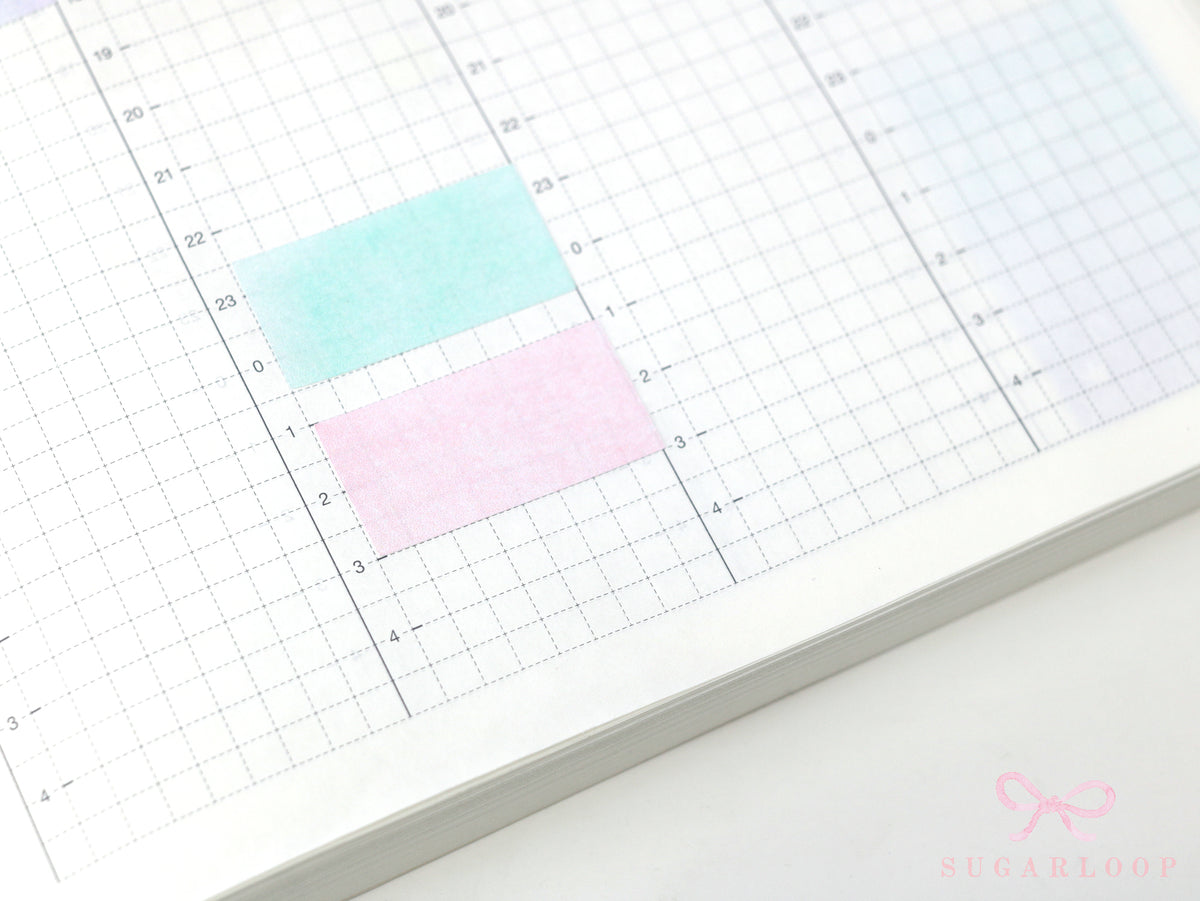 Hobonichi Cousin Two Hour Hourly Time Block Stickers: Weekly  Writable  Watercolor