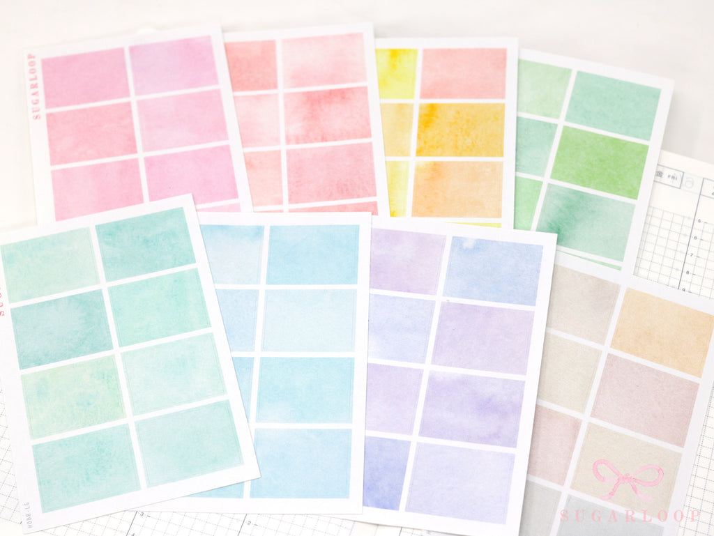 Hobonichi Cousin Three Hour Hourly Time Block Stickers: Weekly  Writable  Watercolor