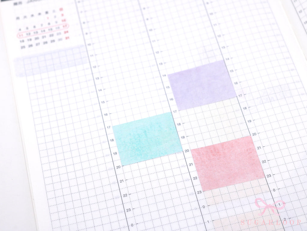 Hobonichi Cousin Three Hour Hourly Time Block Stickers: Weekly  Writable  Watercolor