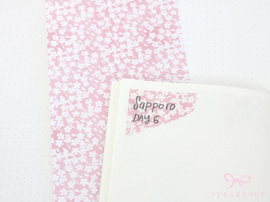 Washi Paper Deco Pattern Sheet for Planners and Journals: Sakura  Cherry Blossom  Watercolor