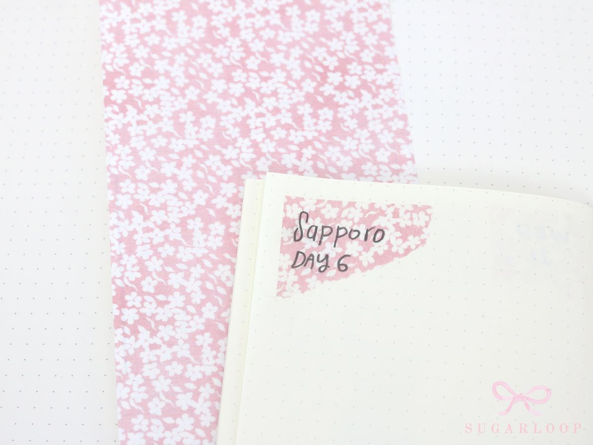 Washi Paper Deco Pattern Sheet for Planners and Journals: Sakura  Cherry Blossom  Watercolor