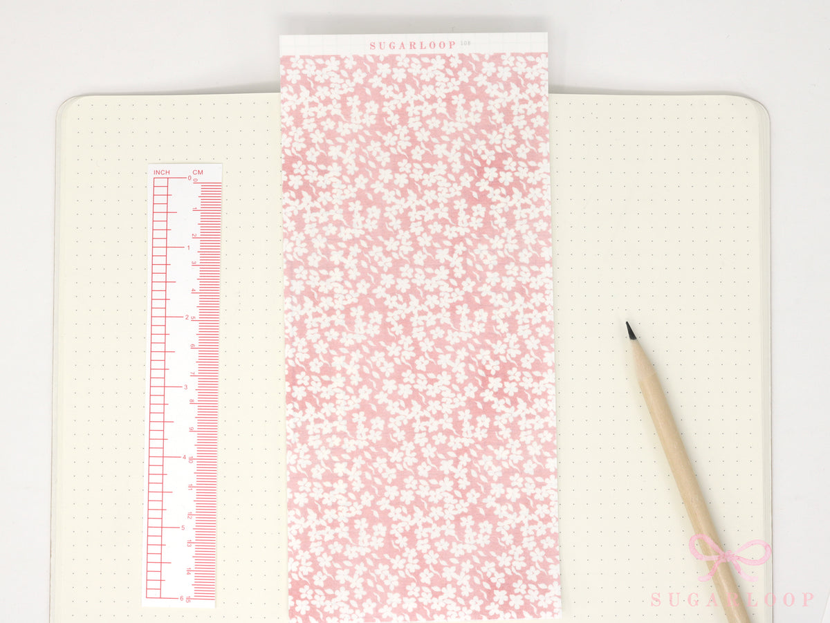 Washi Paper Deco Pattern Sheet for Planners and Journals: Sakura  Cherry Blossom  Watercolor