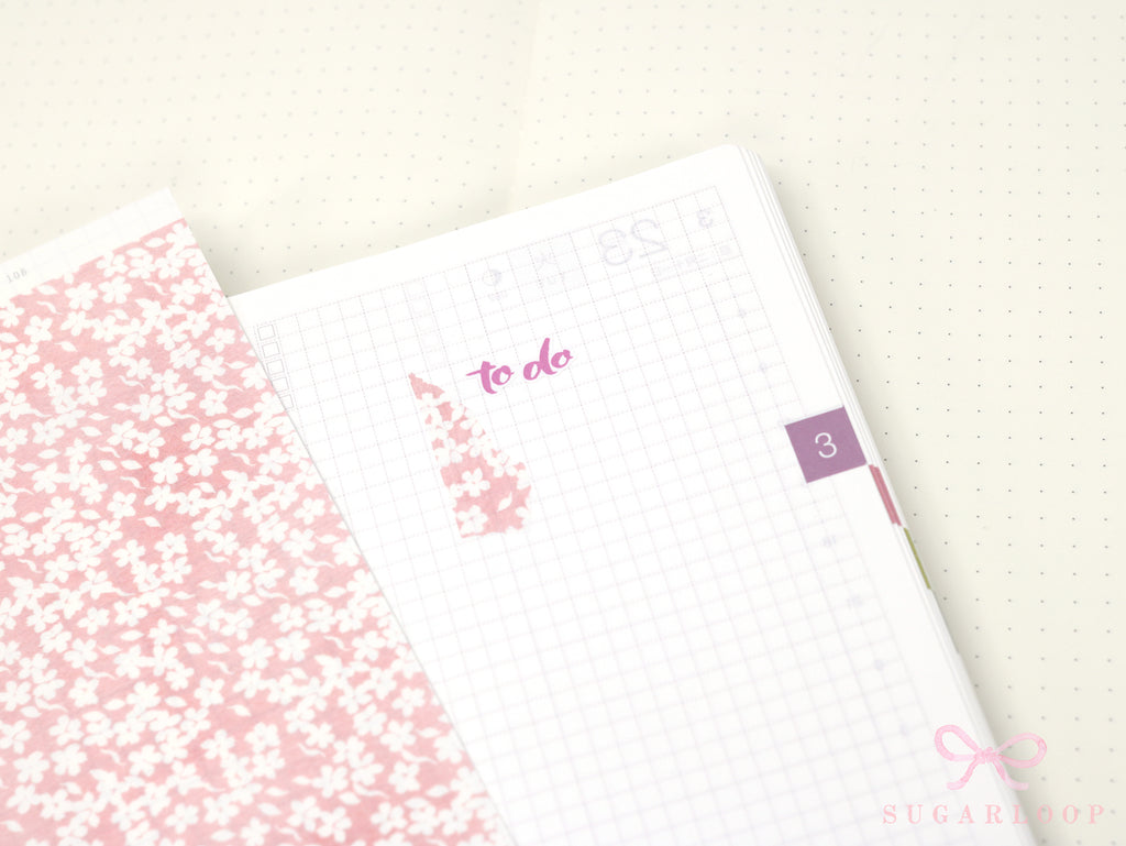 Washi Paper Deco Pattern Sheet for Planners and Journals: Sakura  Cherry Blossom  Watercolor
