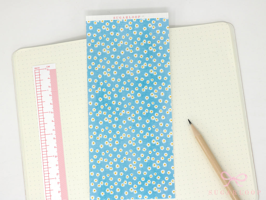 Washi Paper Deco Pattern Sheet for Planners and Journals: Daisy Watercolor  Collage