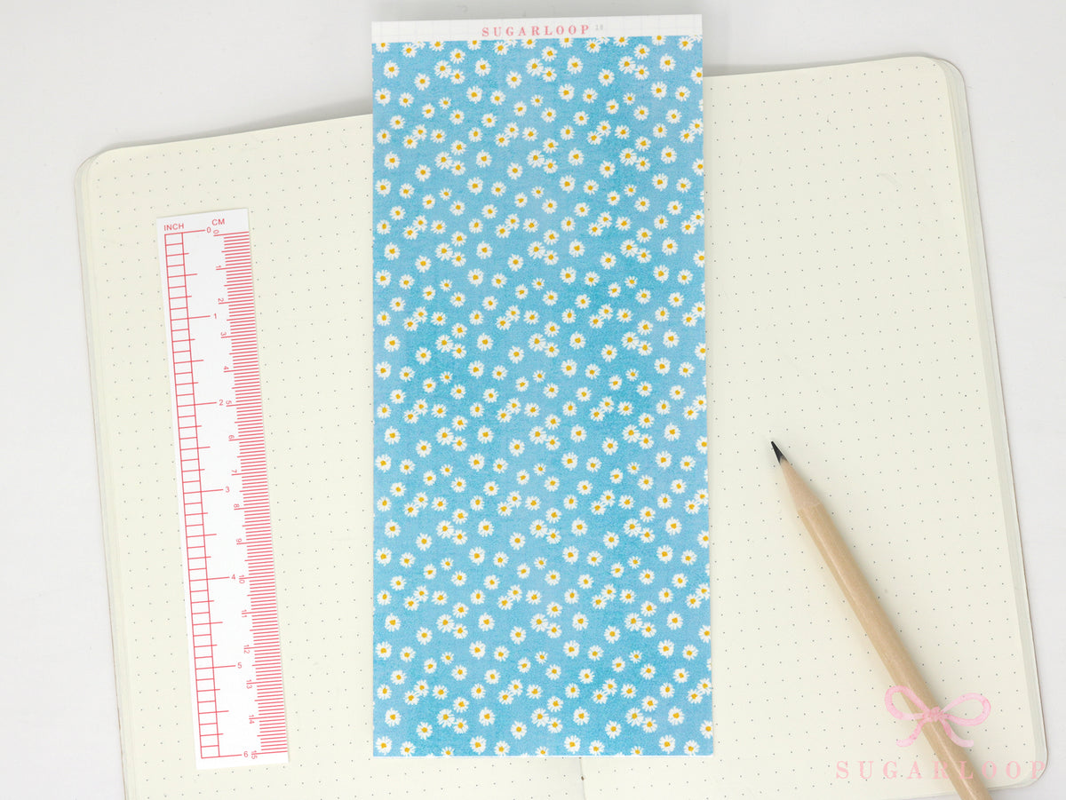Washi Paper Deco Pattern Sheet for Planners and Journals: Daisy Watercolor  Collage