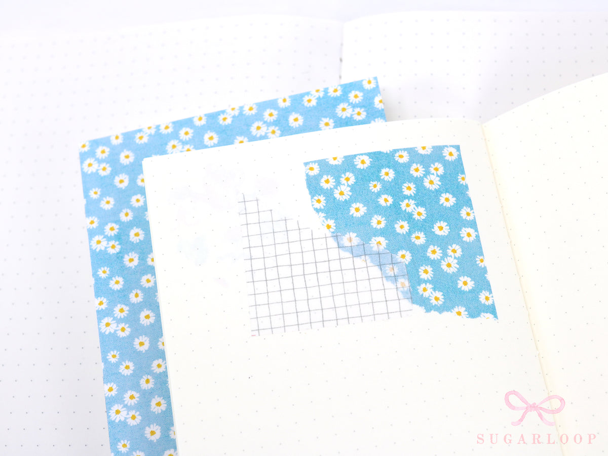 Washi Paper Deco Pattern Sheet for Planners and Journals: Daisy Watercolor  Collage