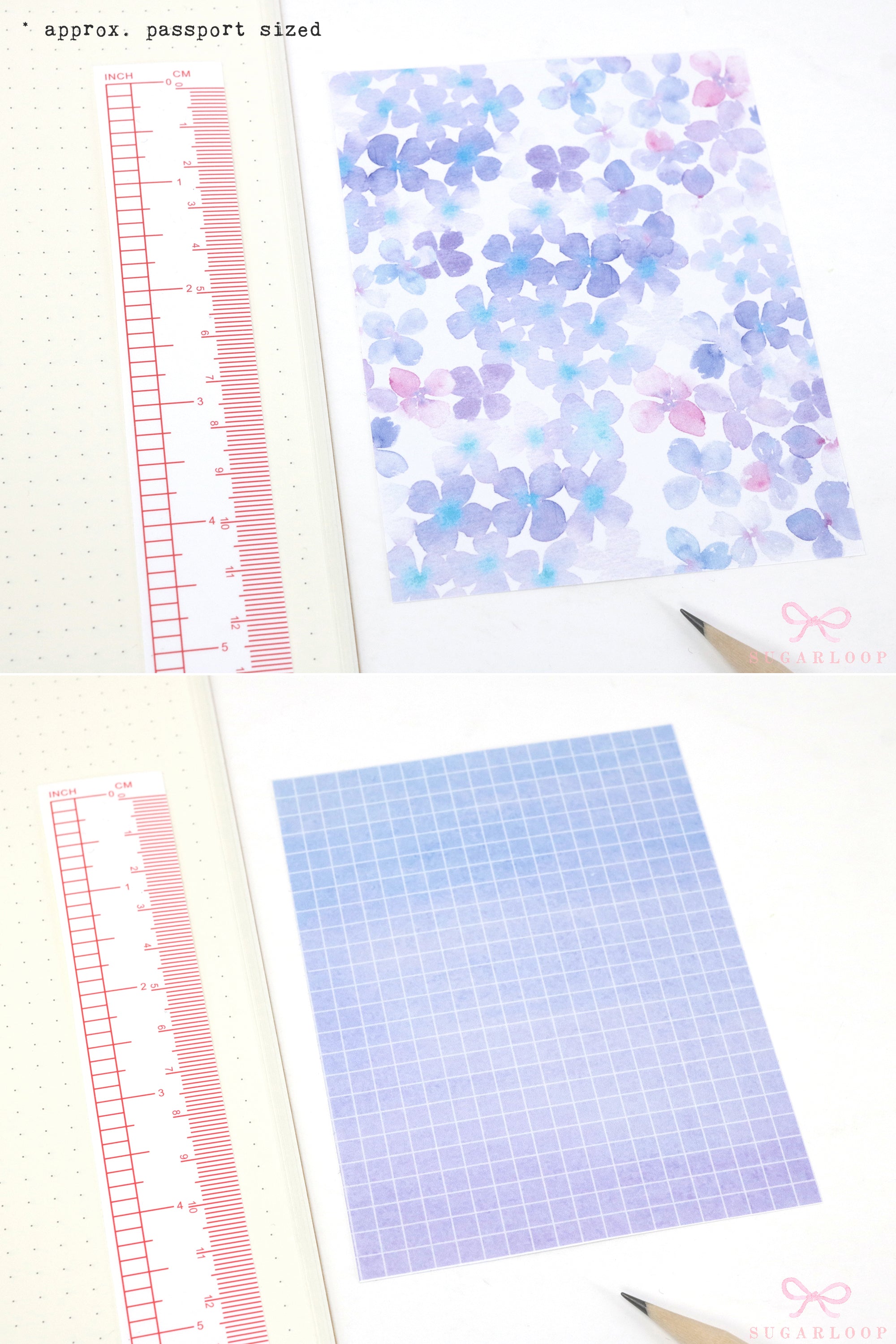 Opaque  Quarter Letter Sized  Printed Paper Stickers for Journaling  Planners & Bujo: Passport Sized