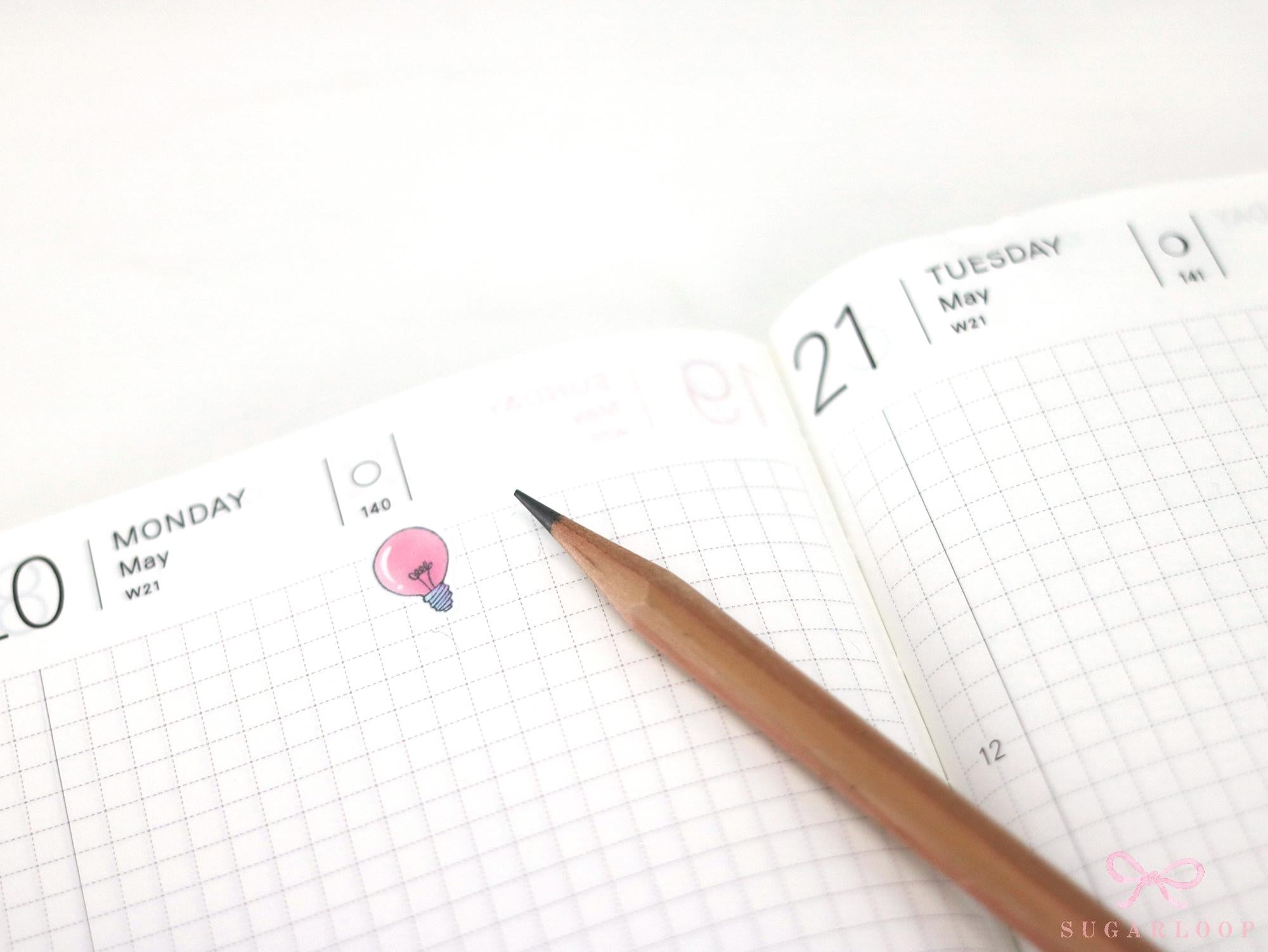 Light Bulb Idea Electricity Bill Bujo Planner Stickers