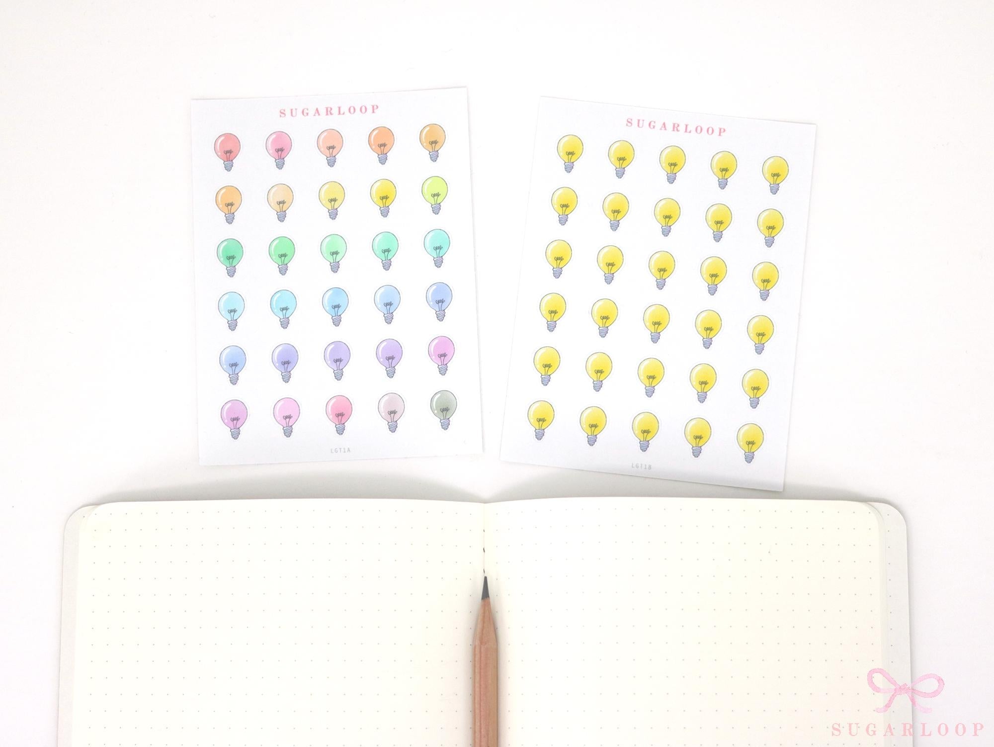 Light Bulb Idea Electricity Bill Bujo Planner Stickers