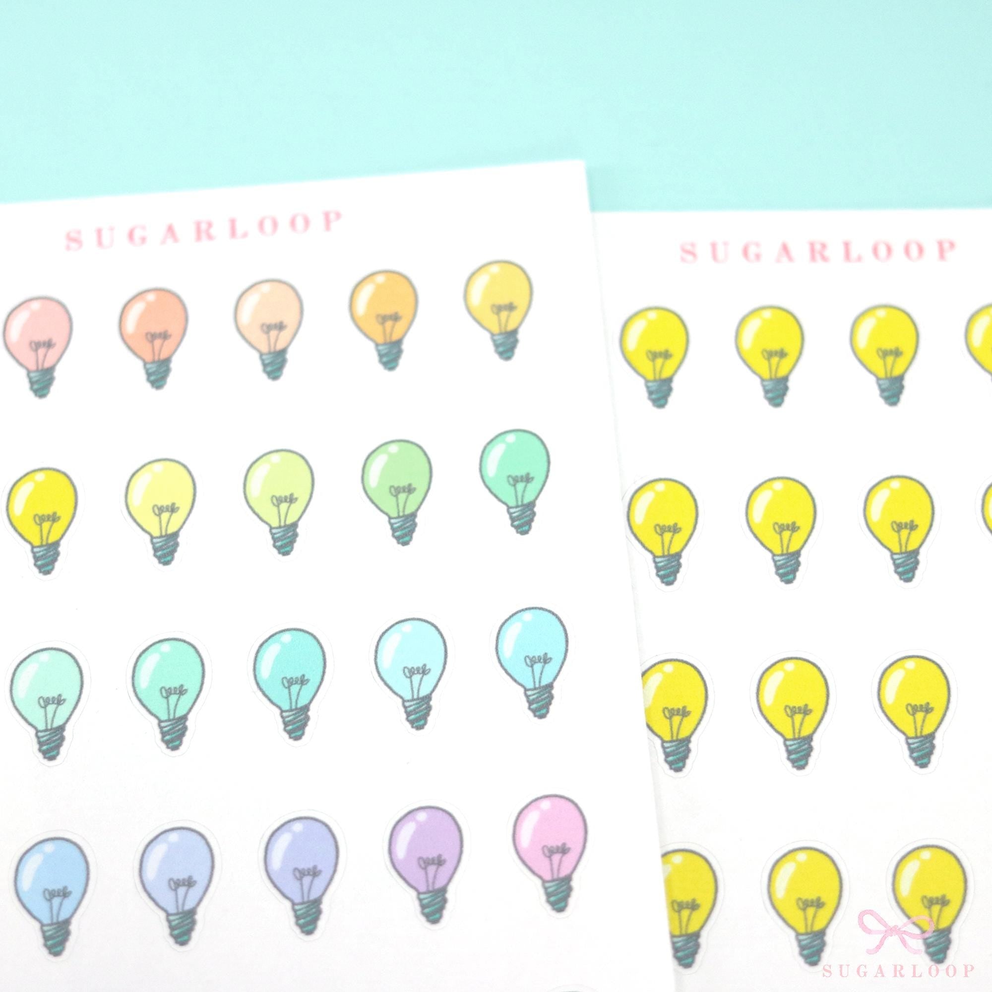 Kawaii Light Bulb Idea Electricity Bill Planner & Journal Stickers