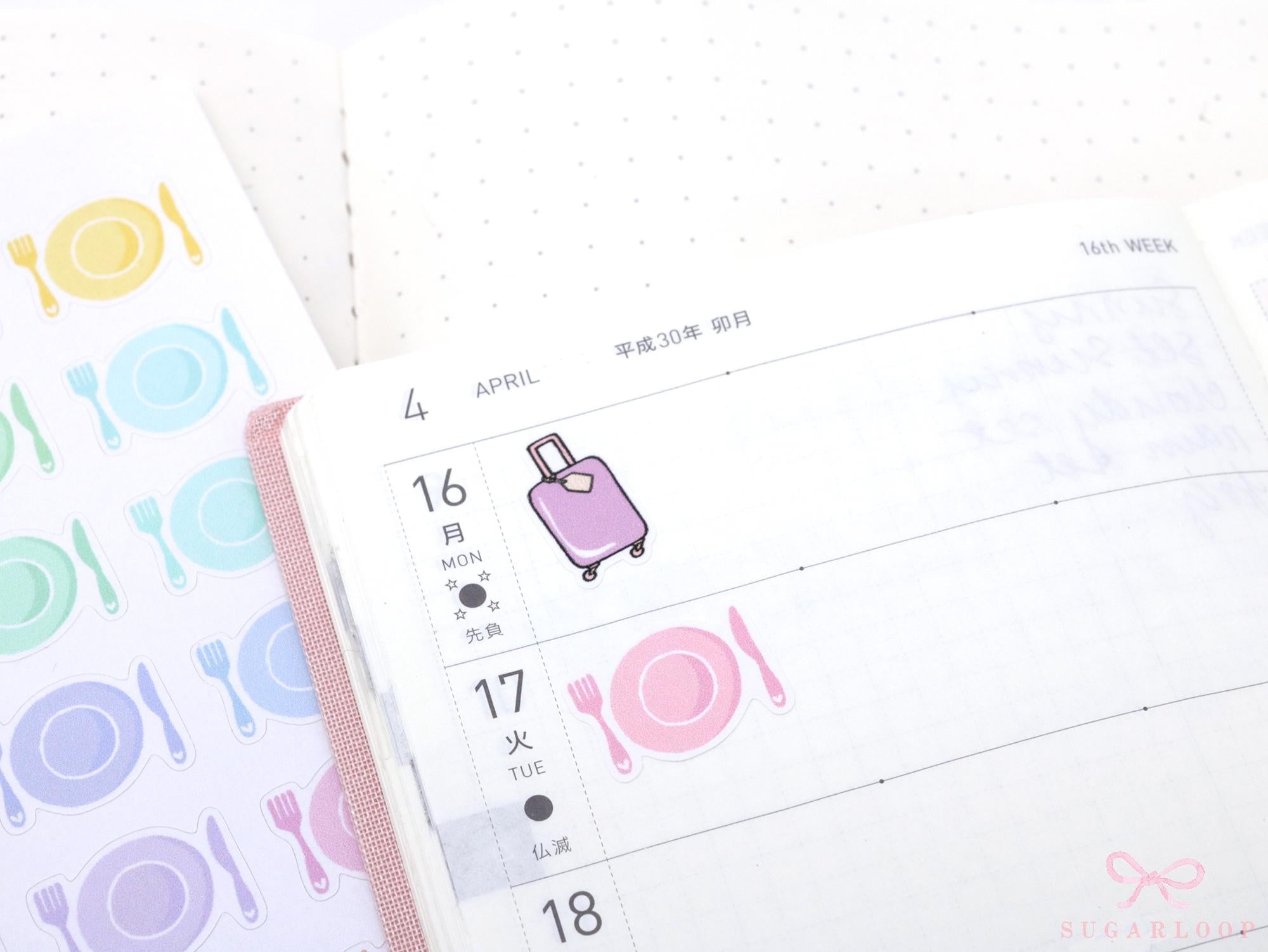 Pastel Meal Plan Planner and Journal Stickers: Dine Out