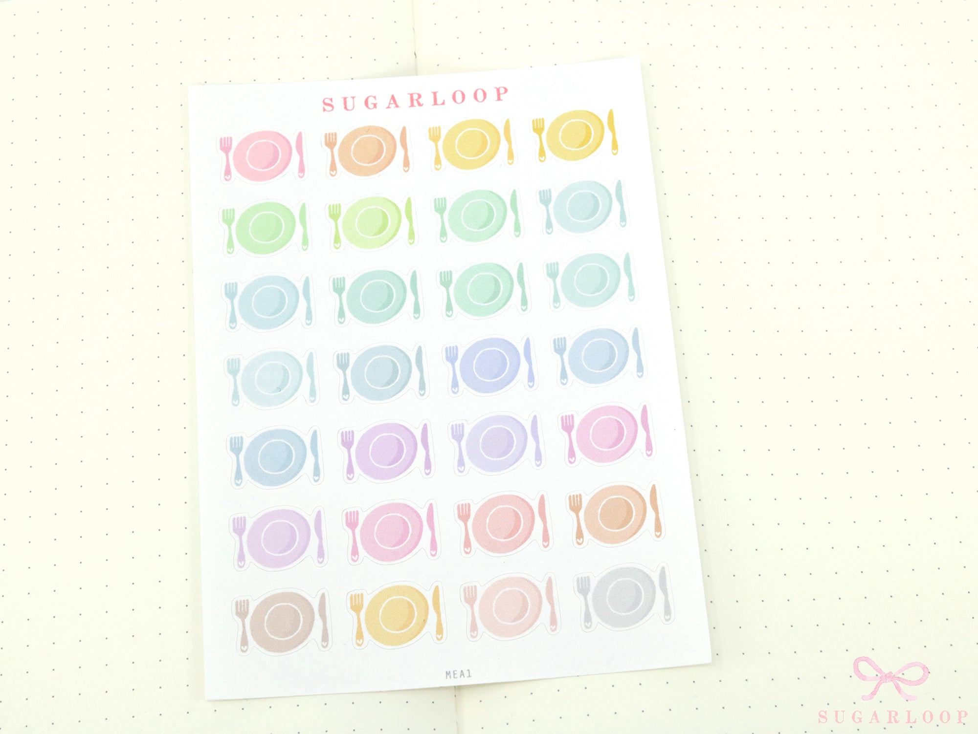 Pastel Meal Plan Planner and Journal Stickers: Dine Out