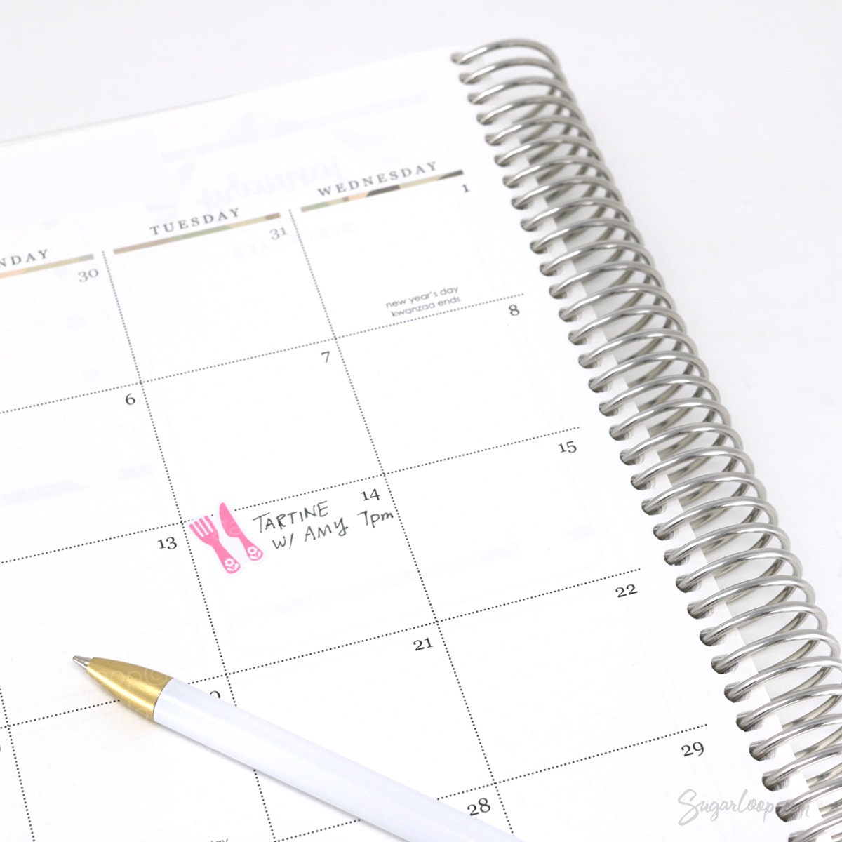 Cute Knife Fork Meal Prep Plan Bujo Planner Stickers