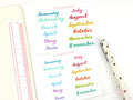 Months of The Year Planner Bujo Planner Stickers: 1.5in (38mm) 2in (50 mm)