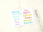 Months of The Year Planner Bujo Planner Stickers: 1.5in (38mm) 2in (50 mm)