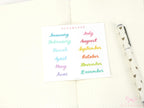 Months of The Year Planner Bujo Planner Stickers: 1.5in (38mm) 2in (50 mm)