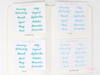 Months of The Year Planner Bujo Planner Stickers: 1.5in (38mm) 2in (50 mm) 24 Colors