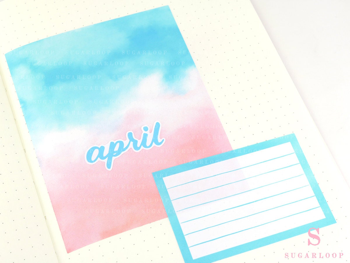 Months of The Year Planners & Bullet Journals: 1.5in (38mm) 2.5in (65 mm) 3.5in (90 mm)