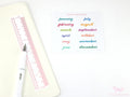 Months of The Year Bujo Planner Stickers: 1.5in (38mm) 2.5in (65 mm) 3.5in (90 mm)