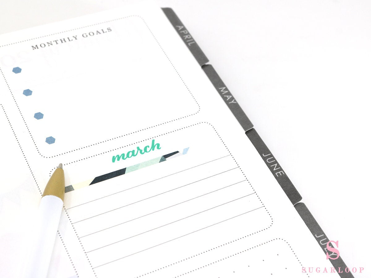 Months of The Year Bujo Planner Stickers: 1.5in (38mm) 2.5in (65 mm) 3.5in (90 mm)