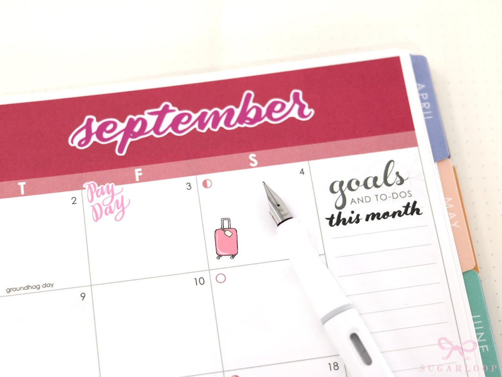 Months of The Year Bujo Planner Stickers: 1.5in (38mm) 2.5in (65 mm) 3.5in (90 mm)