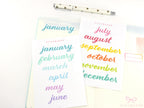 Large Months of The Year Planner and Bujo Stickers: 3.5in (90 mm)