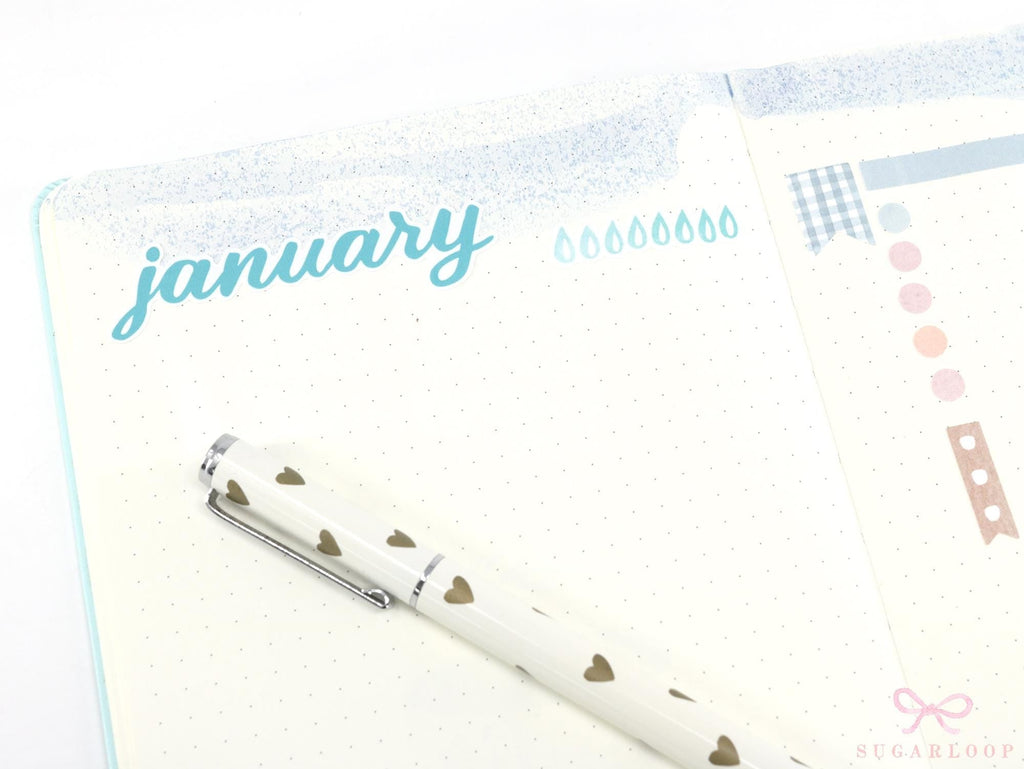 Large Months of The Year Planner and Bujo Stickers: 3.5in (90 mm)