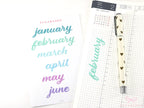 Large Months of The Year Planner and Bujo Stickers: 3.5in (90 mm)