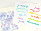 Large Months of The Year Planner and Bujo Stickers: 3.5in (90 mm)